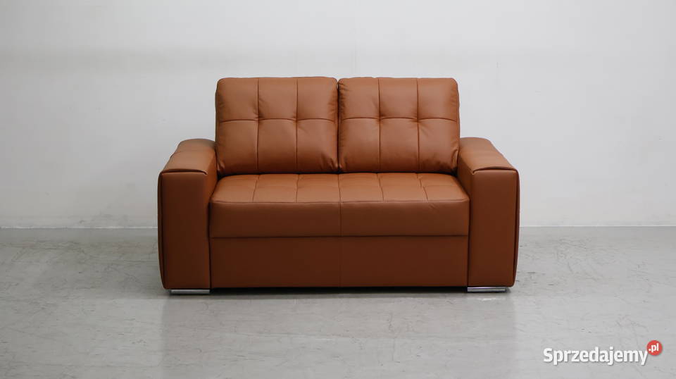 2 osobowa sofa kanapa karmelowa SKÓRA naturalna wielkopolskie Poznań