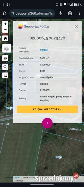 Sprzedał działkę 058ha Stara Łomnica Kłodzko sprzedam