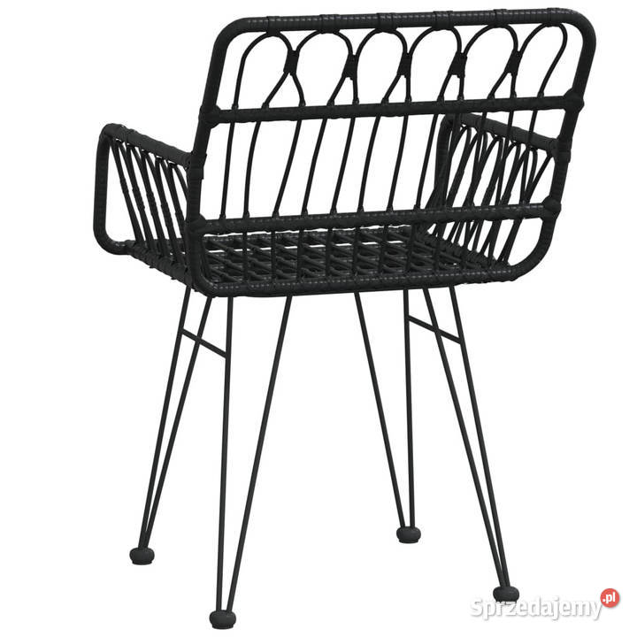 Krzesła ogrodowe 2 czarne 56x64x80 rattan PE Warszawa