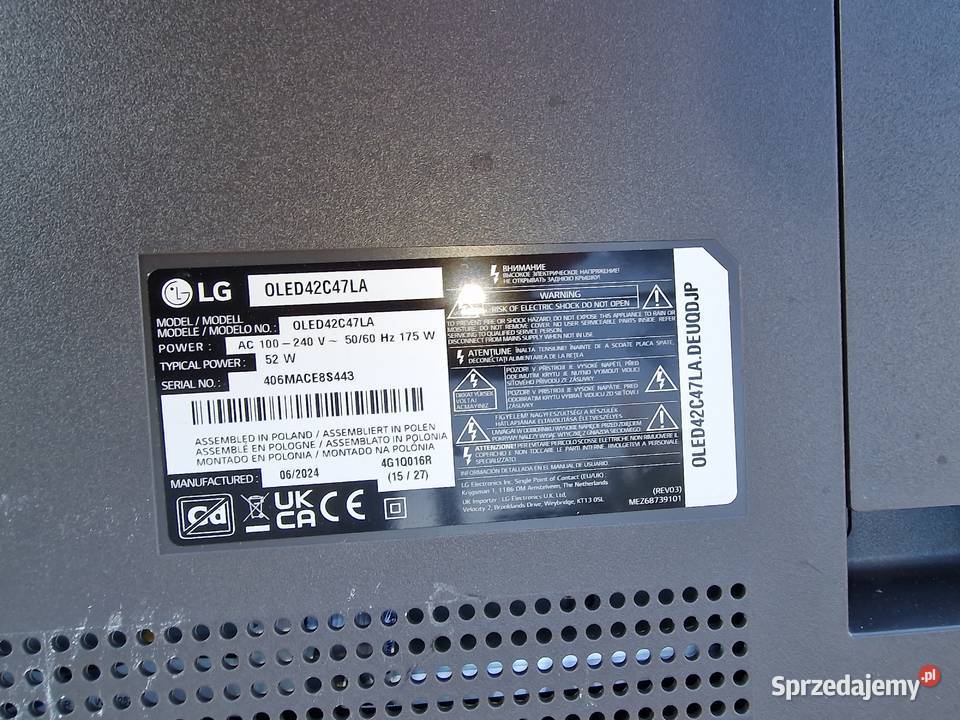 LG OLED 42C47LA uszkodzony Częstochowa