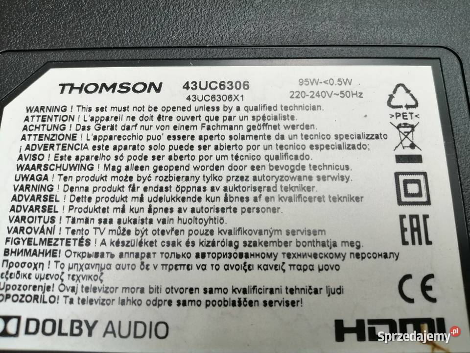 THOMSON 43UC6306 43 LED 4K zbity