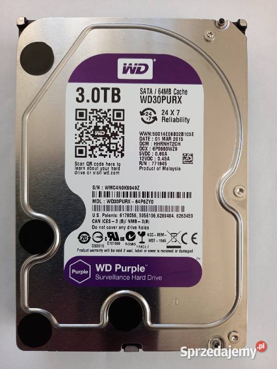 Dysk 3TB WD30PURX SATA III 35 5400 RPM do Tomaszów Lubelski