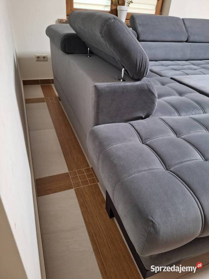 WERSAL Narożnik Wypoczynek welurowy z funkcją małopolskie