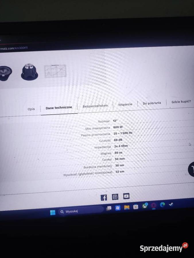 Głośnik niskotonowy Kruger Matz Sierakowice