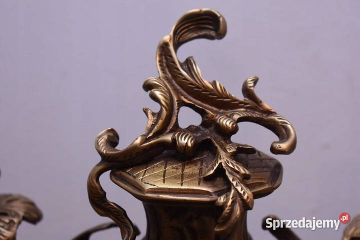 Zegar Kominkowy 2 Kandelabry Świeczniki Mosiądz Świeczniki Kraków sprzedam