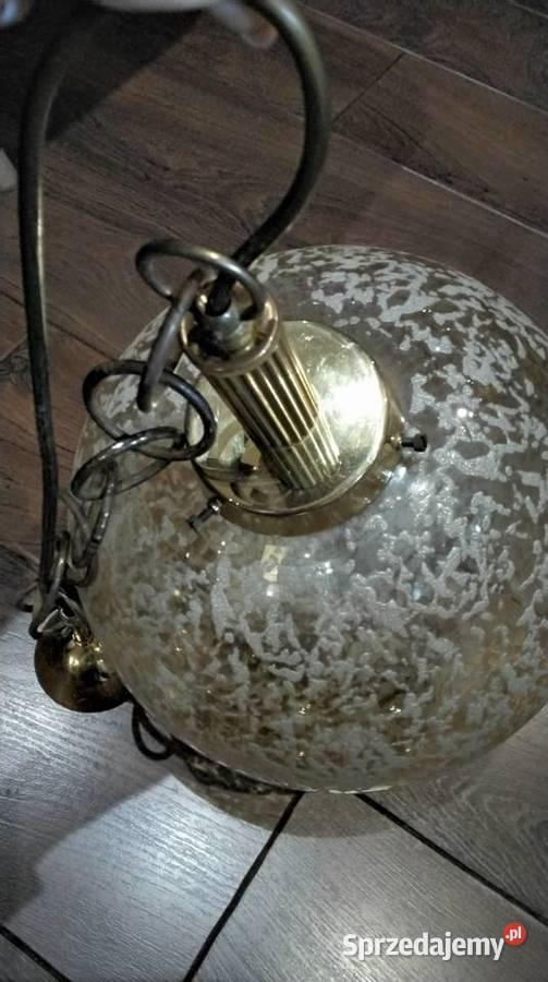 Lampa Wisząca SAKU Szklana Kula Vintage lata Nowa Sól