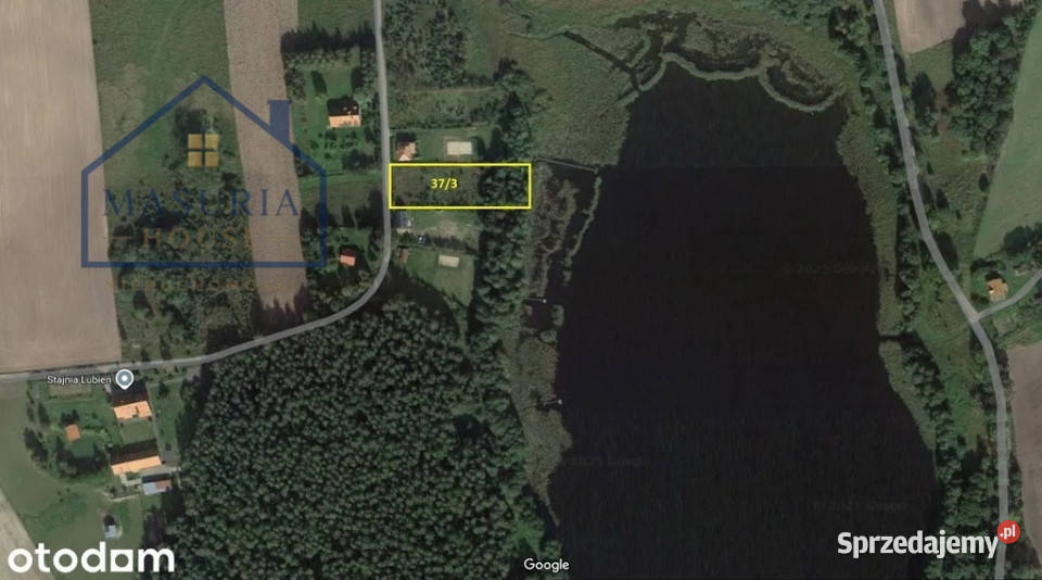 Działka rolnobudowlana z linią brzegową jeziora Lubian