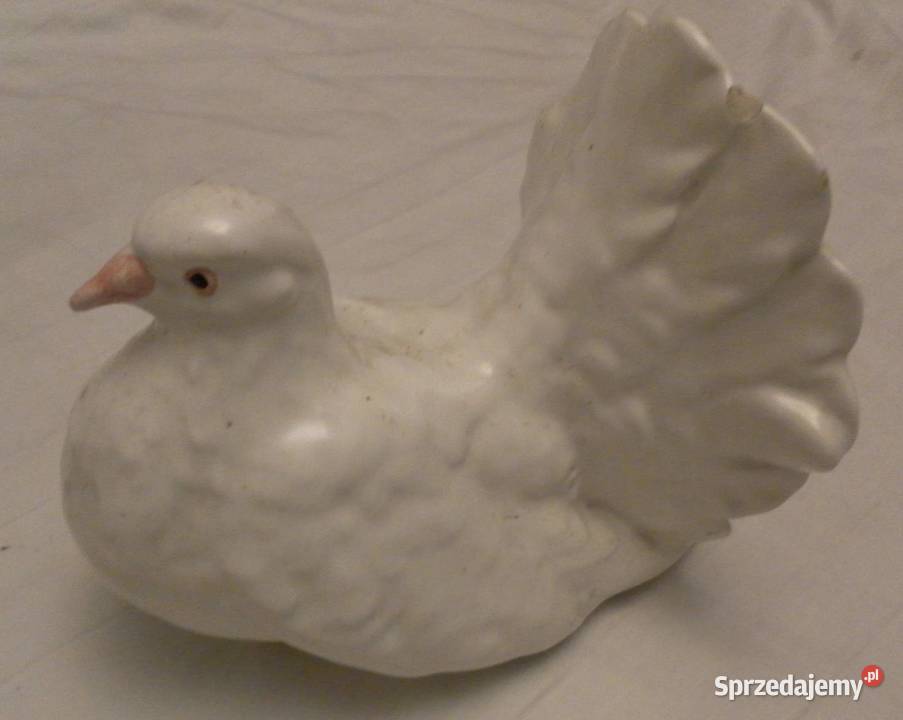 Elegancka Porcelanowa Figurka Gołębia Unikat małopolskie Kraków
