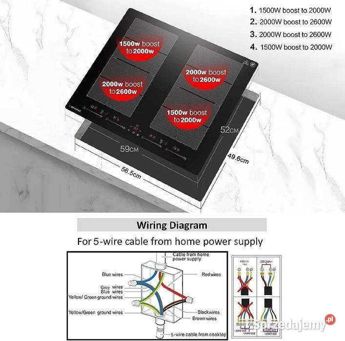 Nowa czteropalnikowa Płyta Indukcyjna pod Nowe Bielice
