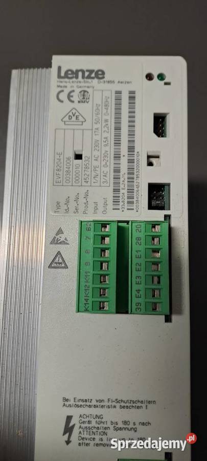 Falownik Lenze 22kw EVF8204E Pozostałe Myślenice sprzedam