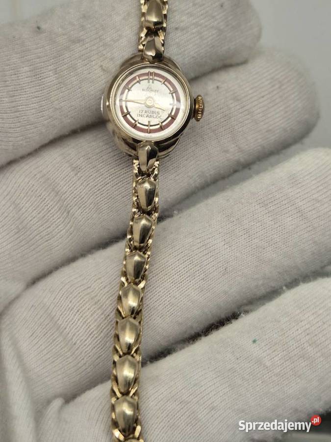 Piękny biżuteryjny zegarek vintageBischoff Au20 Chorzów
