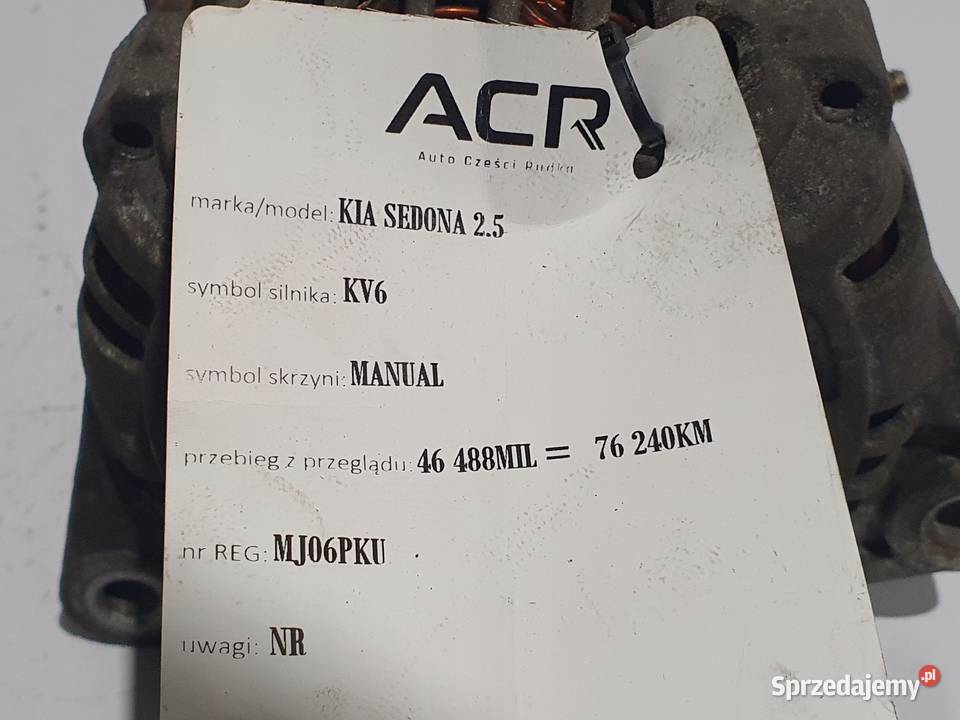 ALTERNATOR Kia Carnival Sedona 25 V6 AB111125 lubelskie sprzedam