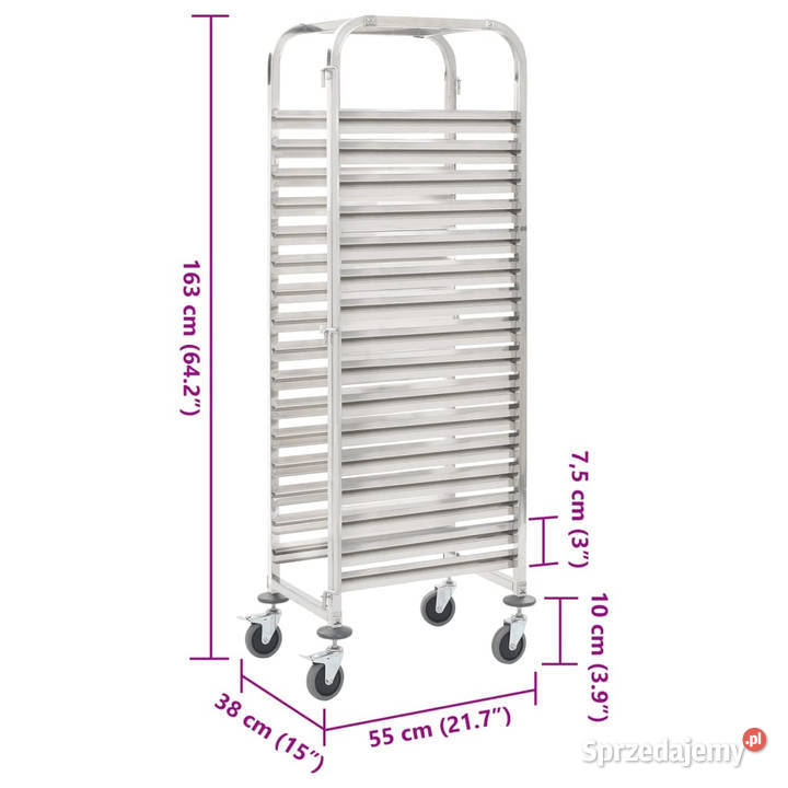 Wózek kuchenny na 16 tac 38x55x163 stal Warszawa sprzedam