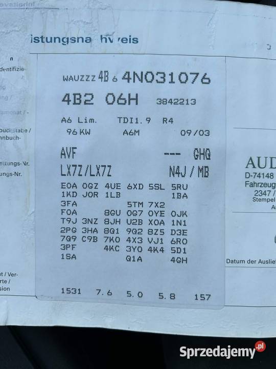 Audi A6 19 TDI Automat Sedan Brody