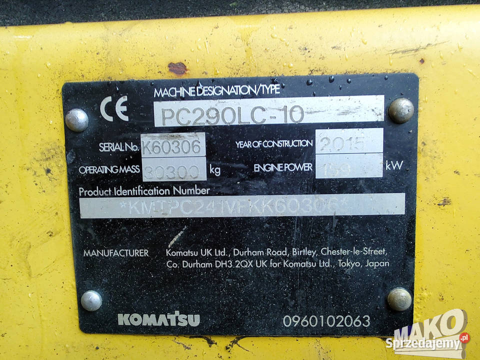 Komatsu PC290LC10 9971 mth Łyżka do wyboru ZX DX świętokrzyskie Ostrowiec Świętokrzyski sprzedam