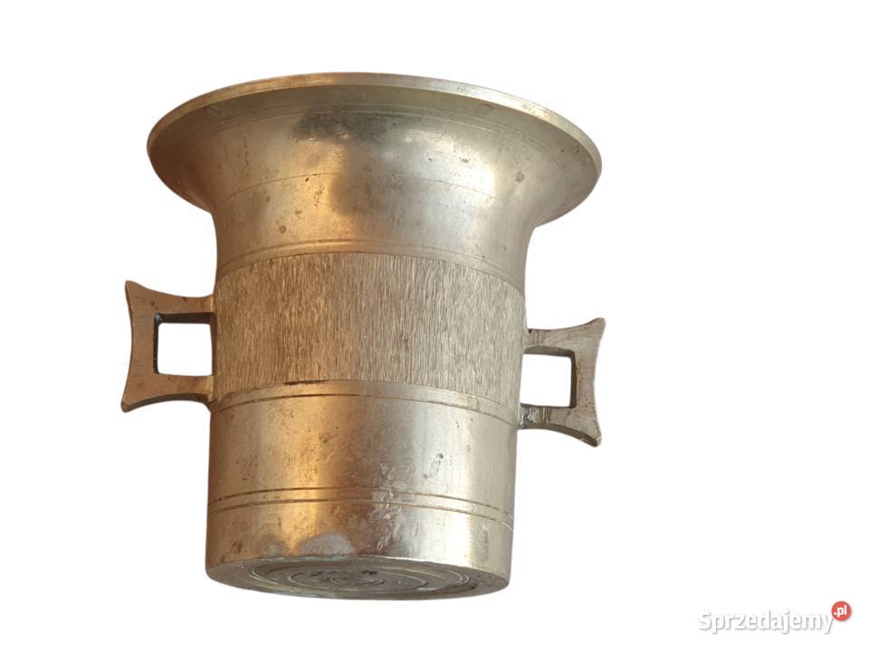 Stary mosiężny moździerz kuchenny sygnowany lata Cieszyn