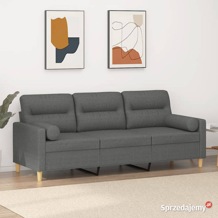3osobowa sofa z poduszkami ciemnoszara 180 Warszawa