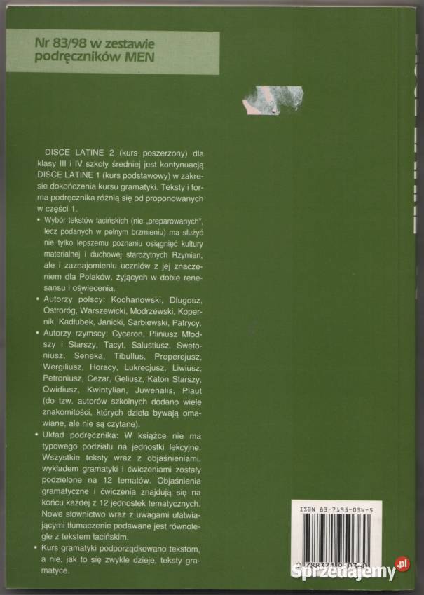 DISCE LATINE Podręcznik do języka łacińskiego Elbląg