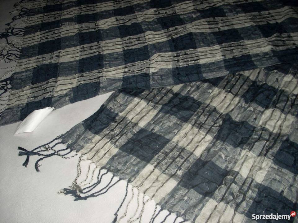 Yorker Szal Modny Granat Szary NOWY XL Dla mężczyzn