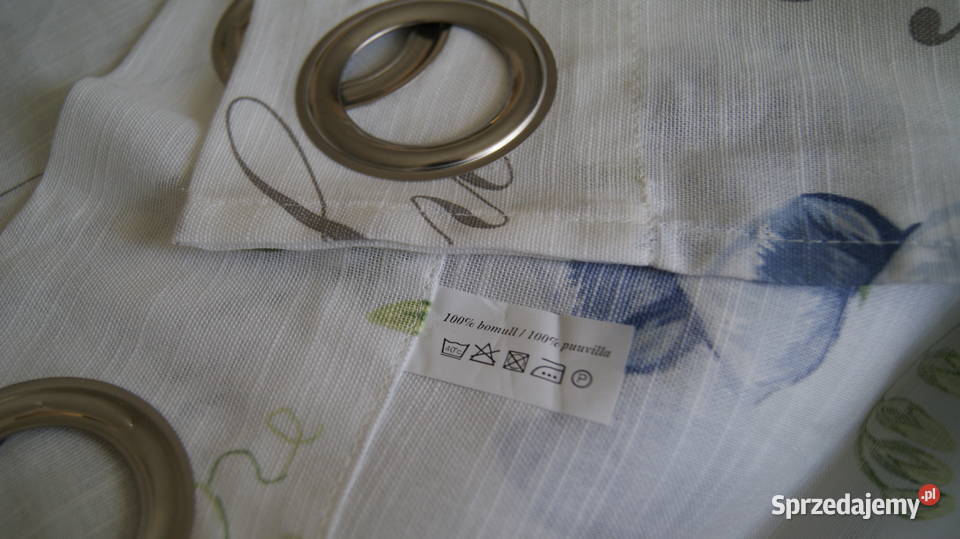 Zasłony SHABBY CHIC napisy kwiaty przelotki 2kpl Dobroszyce