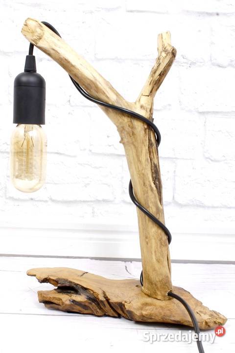 Lampa z drewna rękodzieło edison industrial loft sprzedam