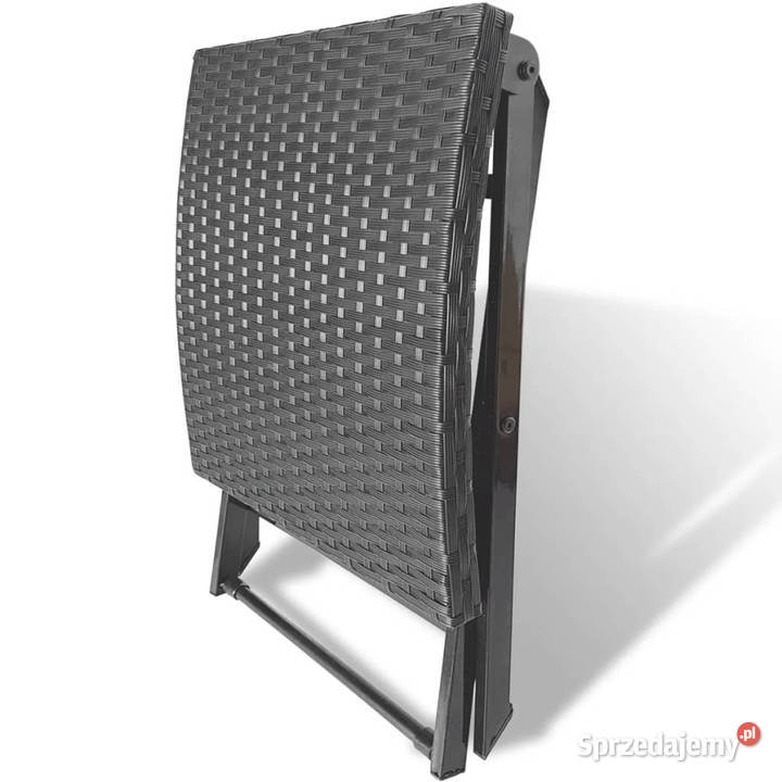 Składany taboret polirattan czarny WM41788 Warszawa sprzedam