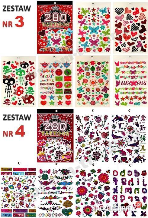 Zestaw Tatuaży Tatuaże Tymczasowe Zmywalne małopolskie Mogilany