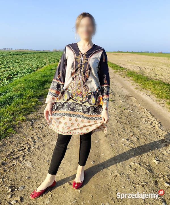 Nowa indyjska tunika S 38 bawełna kameez orient Szczecin