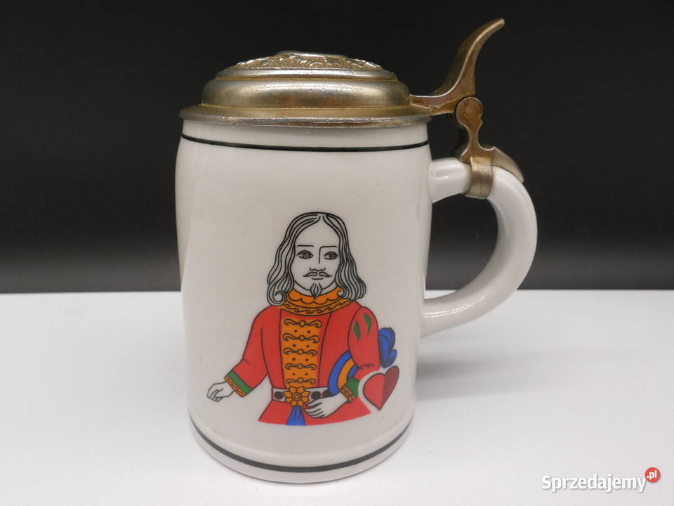 Kolekcjonerski Porcelanowy Kufel z Pokrywką Raszków