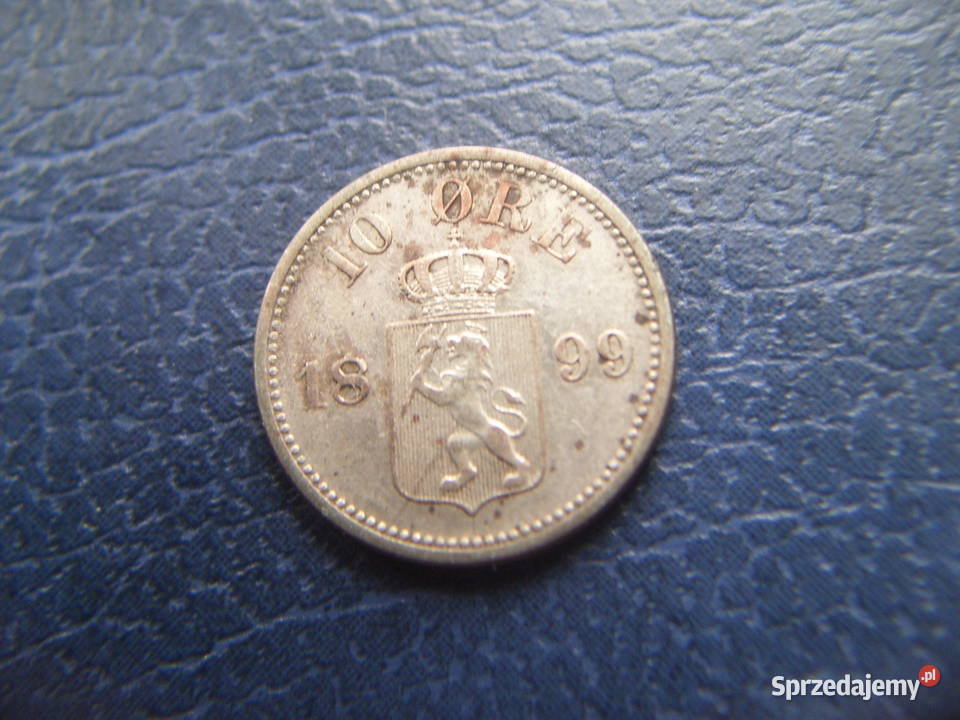 Stare monety 10 ore 1899 Norwegia srebro