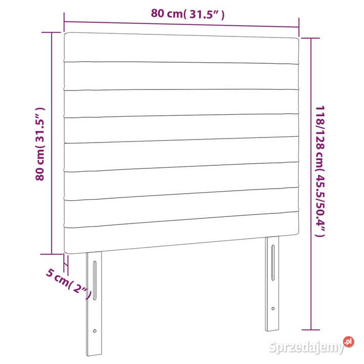 Zagłówek do łóżka z LED różowy 80x5x118128 Warszawa