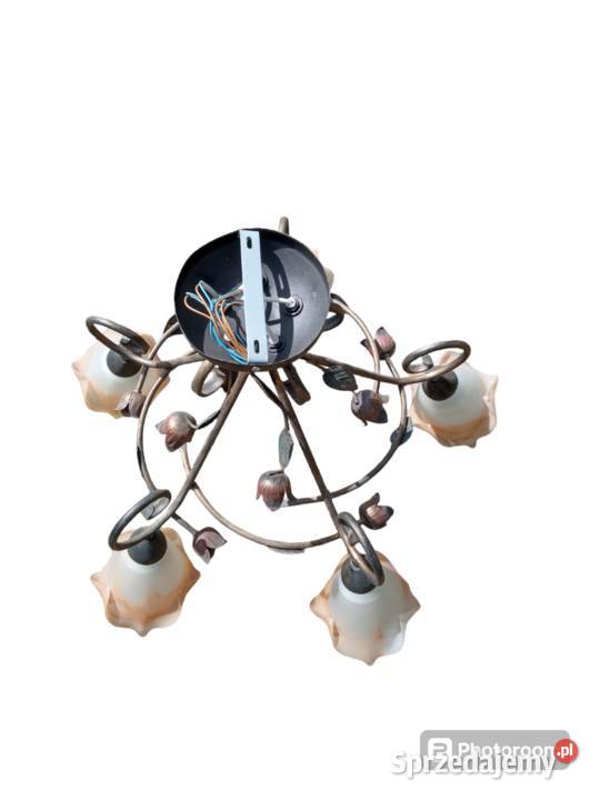 Żyrandol mosiężny 5 ramienny Brodnica sprzedam