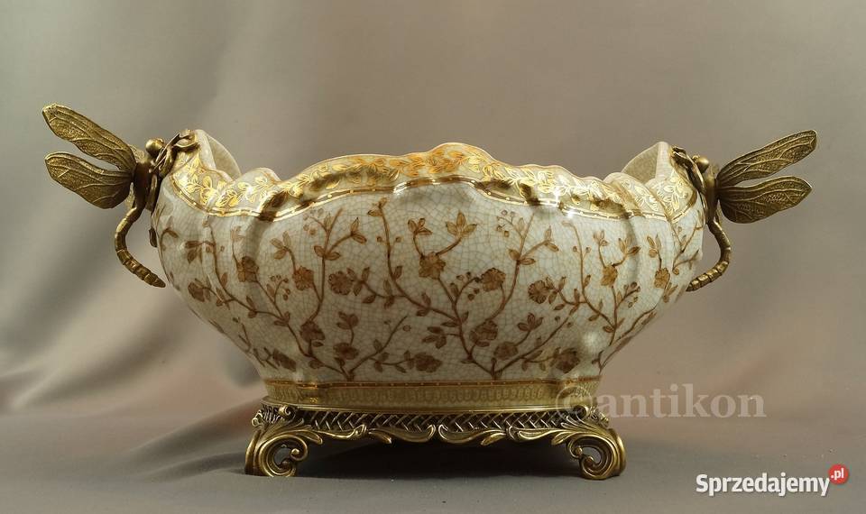 Wielka patera secesyjna okuta brązem pomorskie Gdańsk