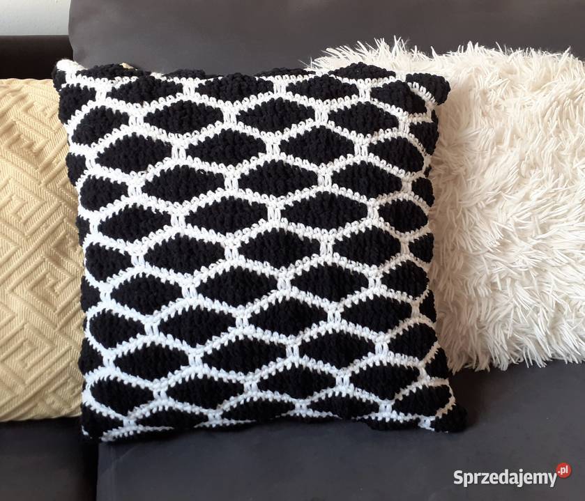 Poduszka poszewka dekoracyjna czarnobiała Warszawa