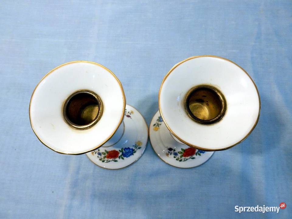 Dwa świeczniki Porcelana Aynsley Jamille Rose Piła