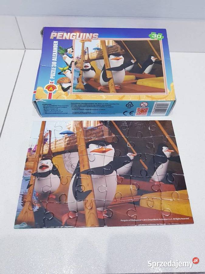 Puzzle edukacyjne Pingwiny z Madagaskaru dzieci śląskie Dąbrowa Górnicza