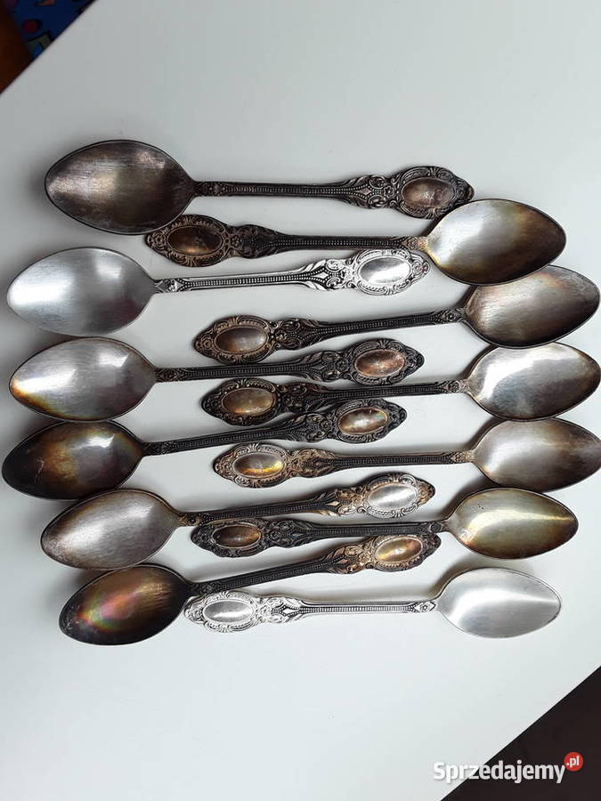 12 łyżeczek platerowanych 14 z końcówki czasów Warszawa