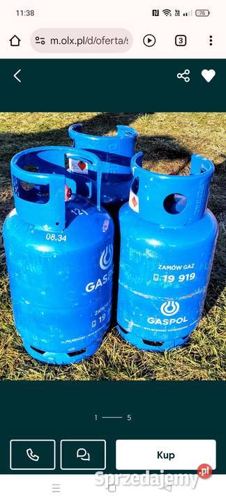 Butla gazowa 11 pełna Pozostałe wielkopolskie Gostyń