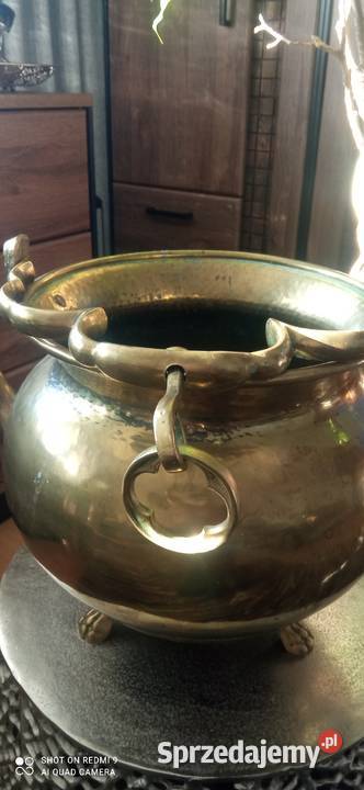 Doniczka mosiężna duża okazja tanio podlaskie Białystok