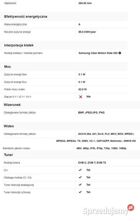 TV Samsung UE40F6400AW 3D Smart PIP 40 Międzyrzec Podlaski