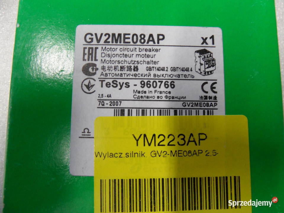Schneider Electric Wyłącznik silnikowy GV2ME z Olsztyn