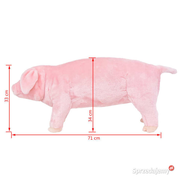 vidaXL Pluszowa świnka stojąca różowaSKU91340