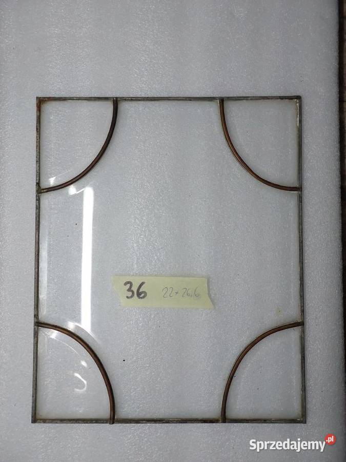 36 Witraż frontu starego zegara szafki szkło Tczew
