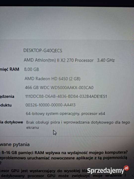 Sprzedam asus komputer stacjonarny Hrubieszów
