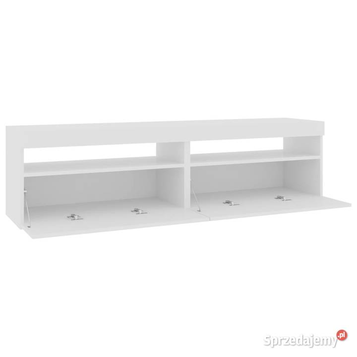 Szafki pod TV z LED 2 białe wysoki połysk Warszawa