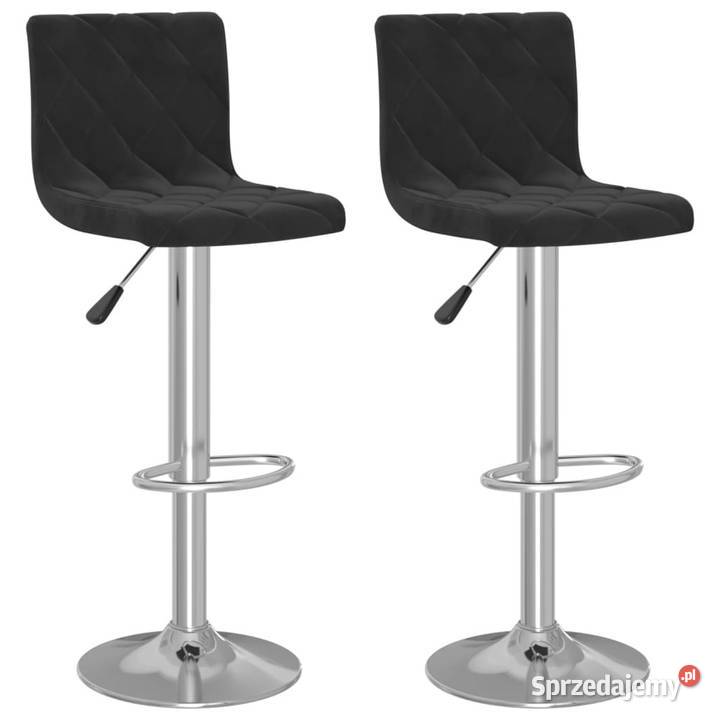Stołki barowe 2 czarne obite aksamitem WM333684 Warszawa