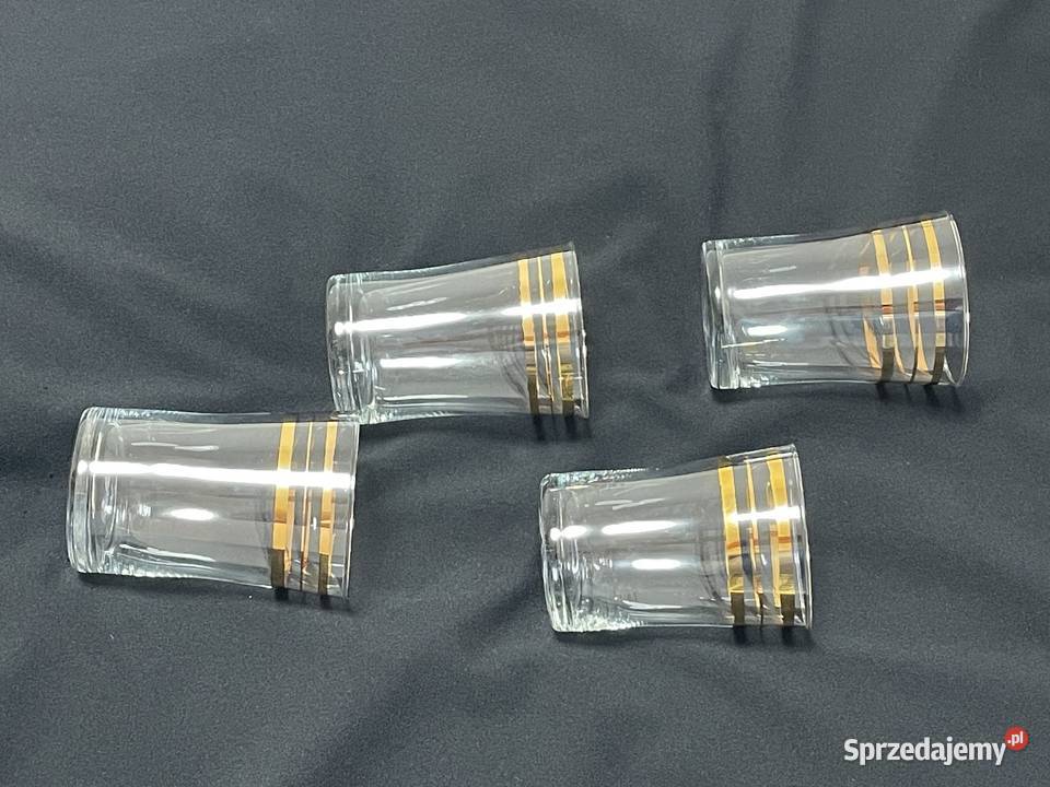 PRL stare szklanki 3 złote paski 200 ml Kołobrzeg sprzedam