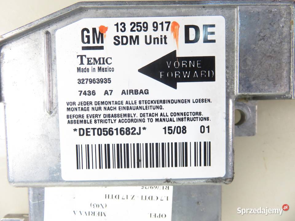 MODUŁ AIRBAG OPEL MERIVA A X03 13259917 sprzedam
