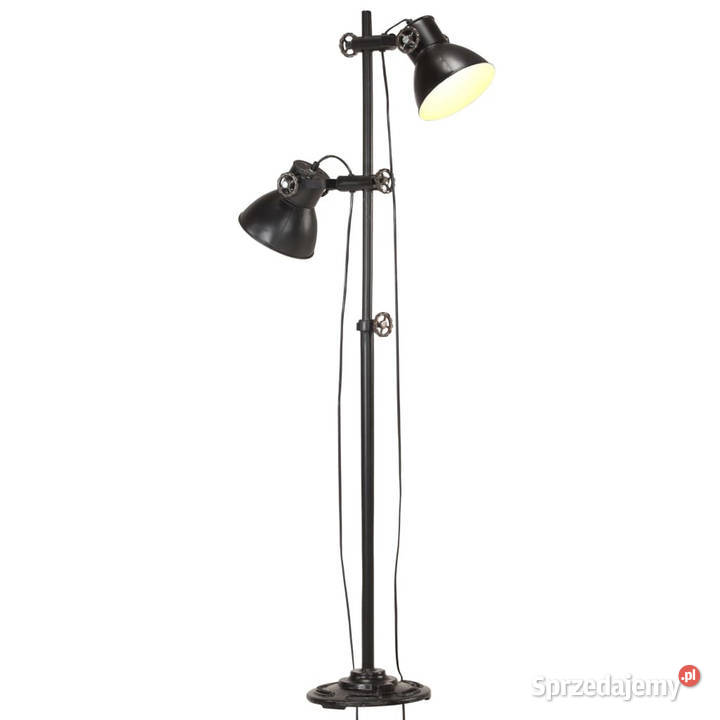 Lampa podłogowa z 2 kloszami czarna E27 żeliwo mazowieckie Warszawa