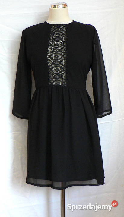 BOOHOOczarna sukienka z koronką 40 Spódnice i sukienki łódzkie Łódź
